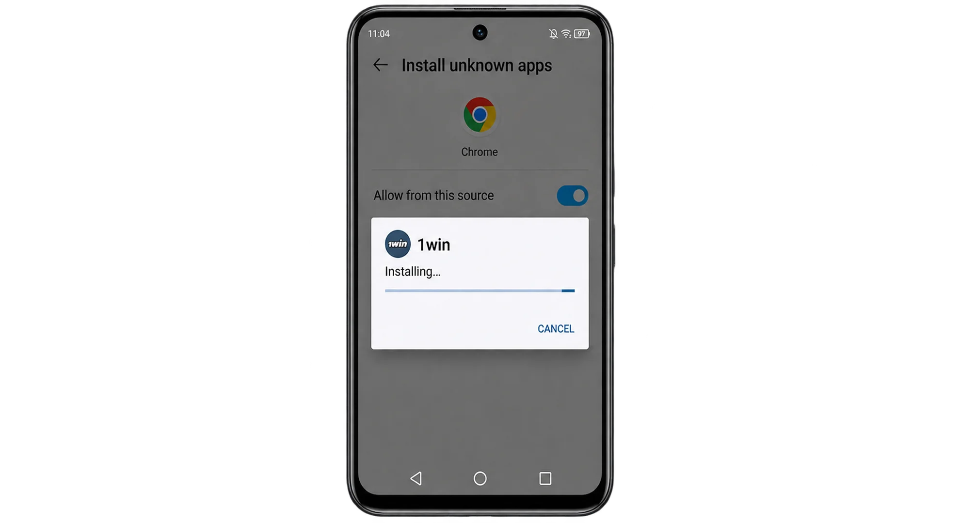 The 1win mobile app installation process