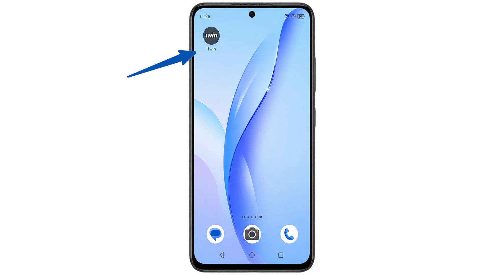 The 1win app icon on the device's home screen